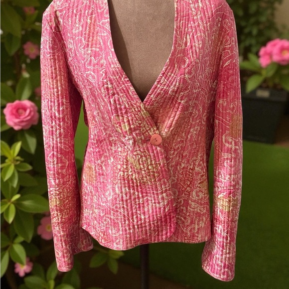 Sigrid Olsen Jackets & Blazers - Sigrid Olsen Vibrant Coral Patterned Blazer